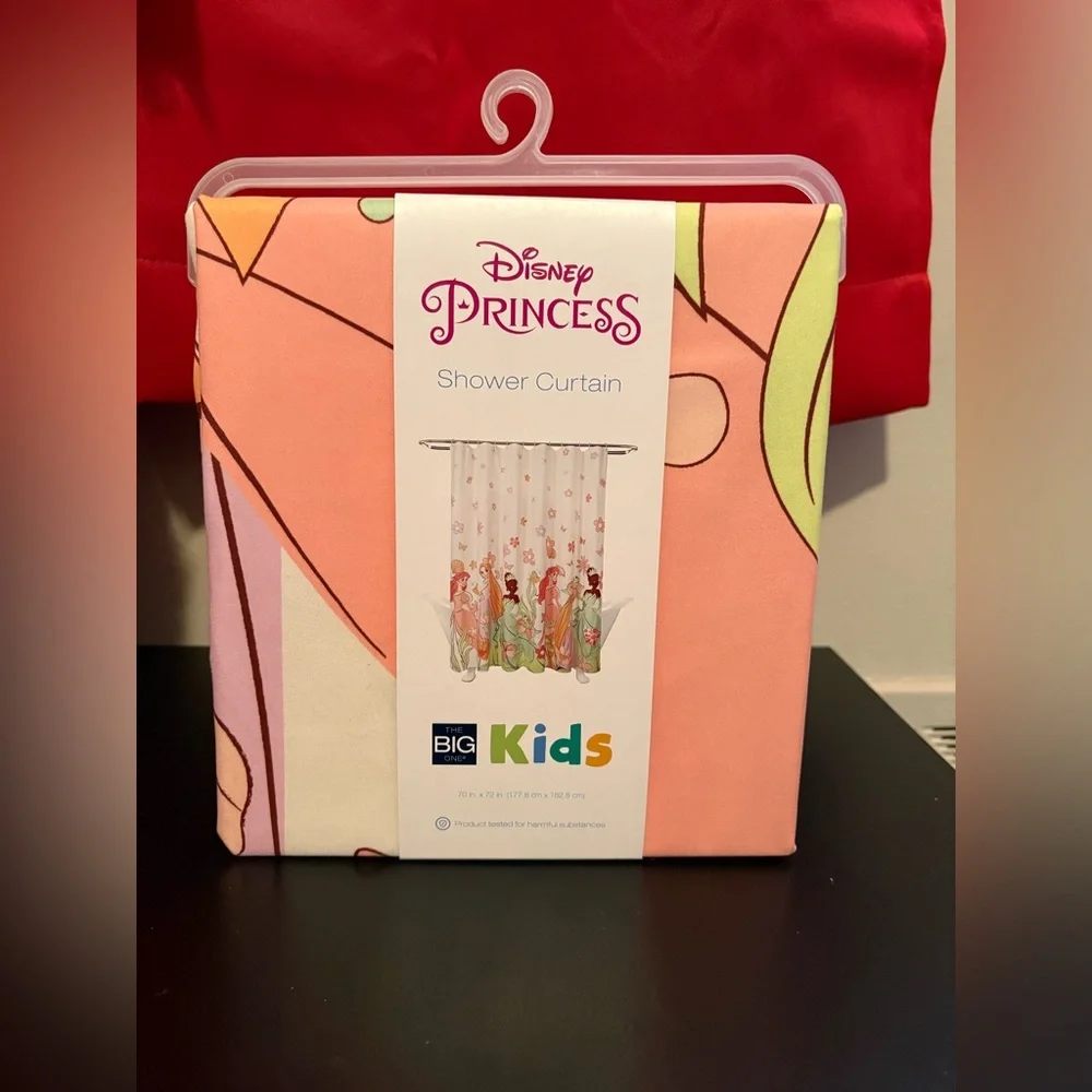 Disney Princess Floral Shower Curtain - Cream and Pink